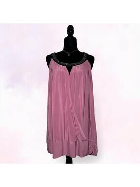 Y2K Pink Beaded Mini Dress Penningtons Coquette Party Size 1X